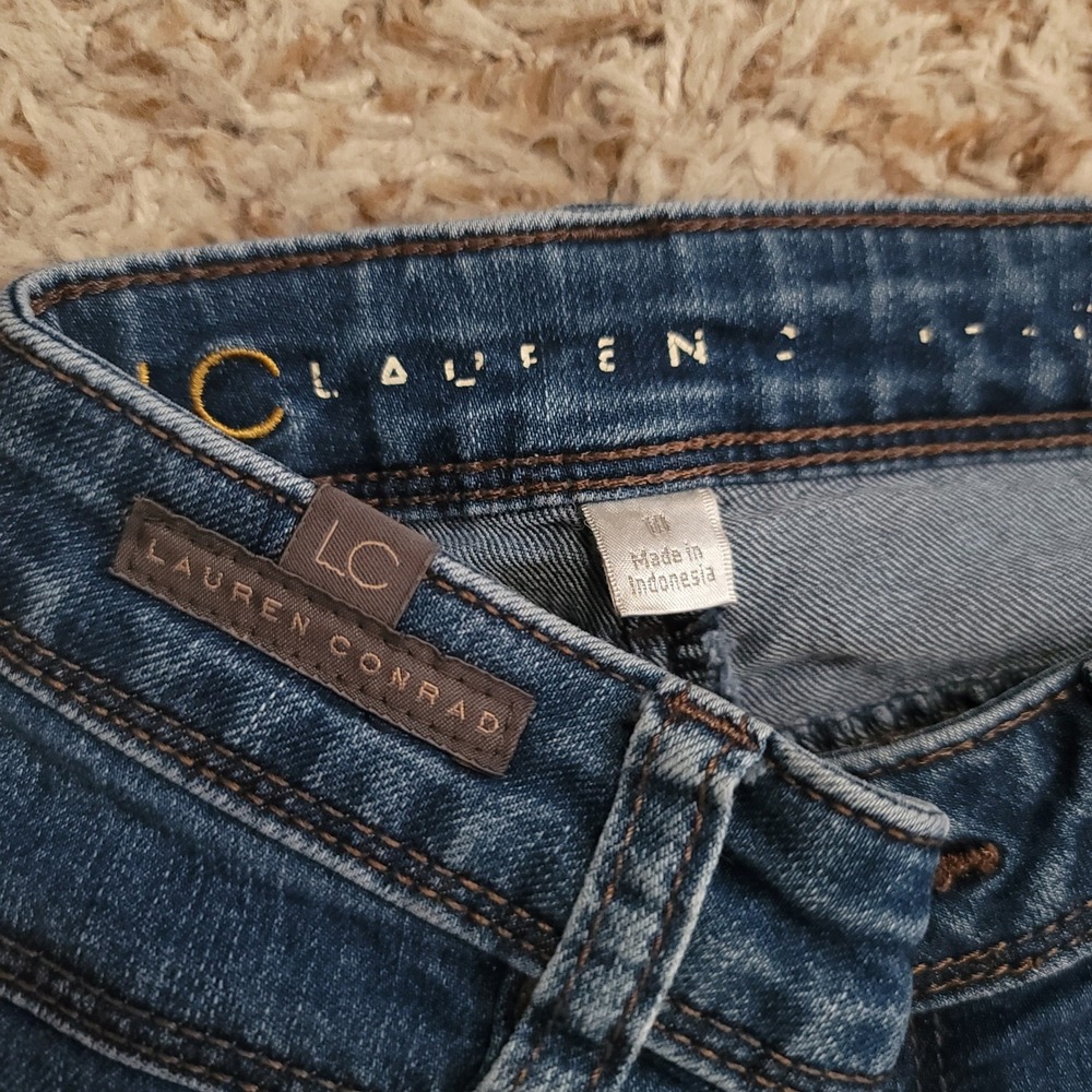 LC Lauren Conrad Skinny Jeans‎ Women 10 Blue Medium Wash Mid Rise Slim Denim
